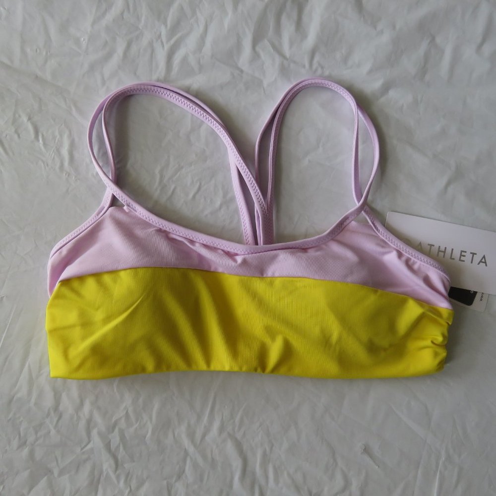Athleta Chroma Cross Strap Bikini Top Yellow Small